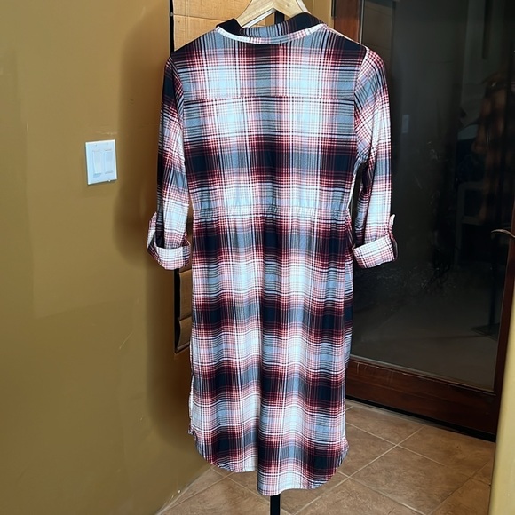 Derek Heart Maternity Plaid Dress with 3/4 Sleeves and Waist Tie Sz Medium NWOT - Picture 11 of 11